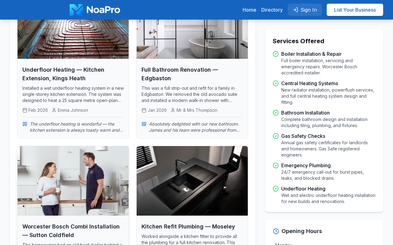 Customer reviews with 5-star ratings and business owner responses on NoaPro platform